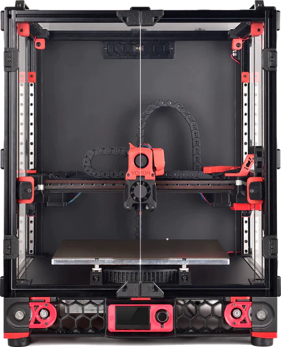 black and red Voron V2.4 R2 3d printer